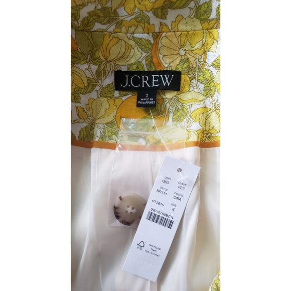 8. J.Crew Helena linen blazer in limone print - Picture 10 of 11